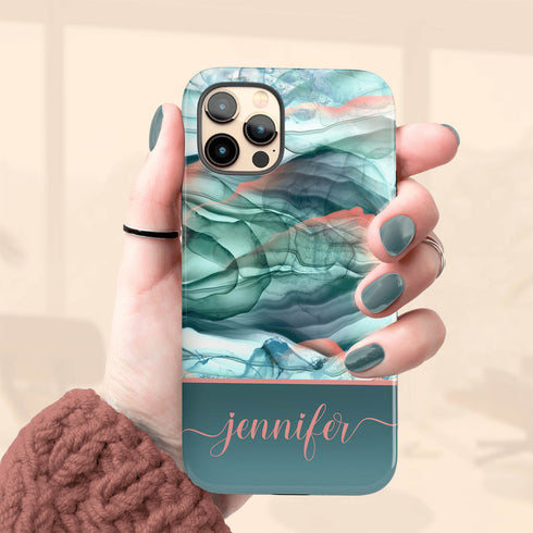 Alcohol Ink Patterns Custom Name iPhone Case